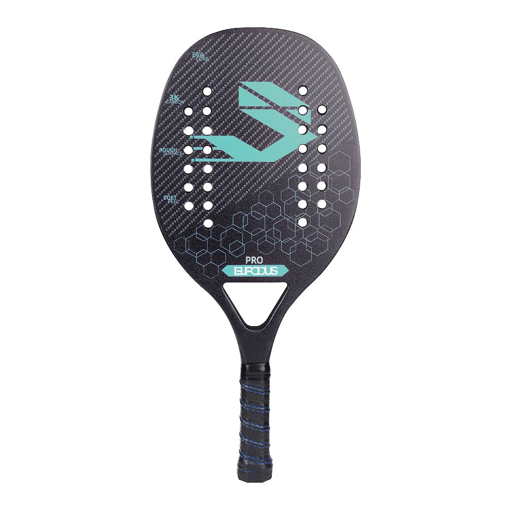 Vollcarbon 3K Faser Strandtennisschläger raue Oberfläche professioneller Schläger für Herren und Damen mit Schutzhülle