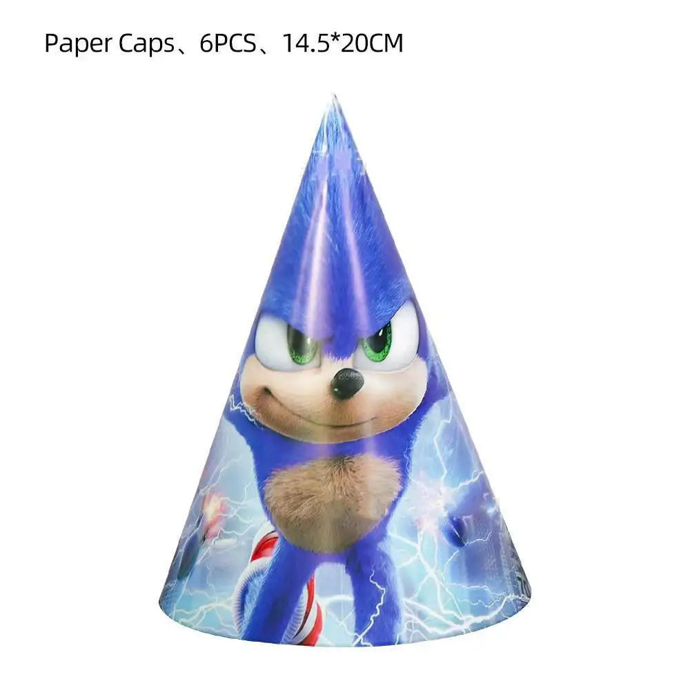 Sonic Geburtstagsparty Dekoration Spiel Igel Ballons Actionfigur Party Pappteller Handtuch Becher Tischdecke Spielzeug Kindergeschenke