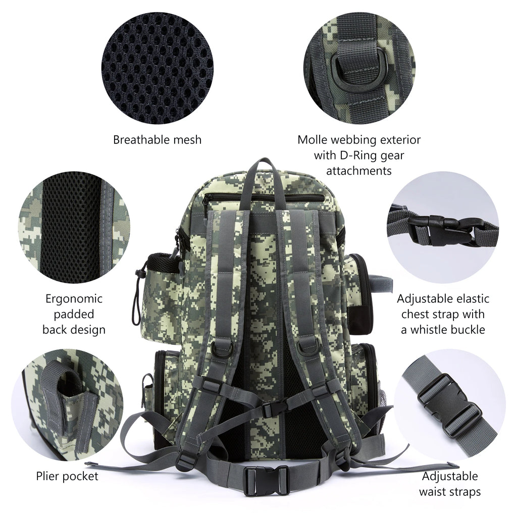 Bassdash Angeltasche Köderrucksack Leicht Taktisch Köderbox Multifunktional