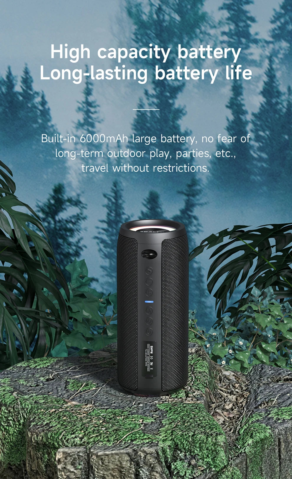 ZEALOT-S51PRO 40W High-Power Bluetooth-Lautsprecher 3D-Stereo-Bass Bluetooth-Lautsprecher Tragbarer IPX5 Wasserdichter Geeigneter TWS Boombox