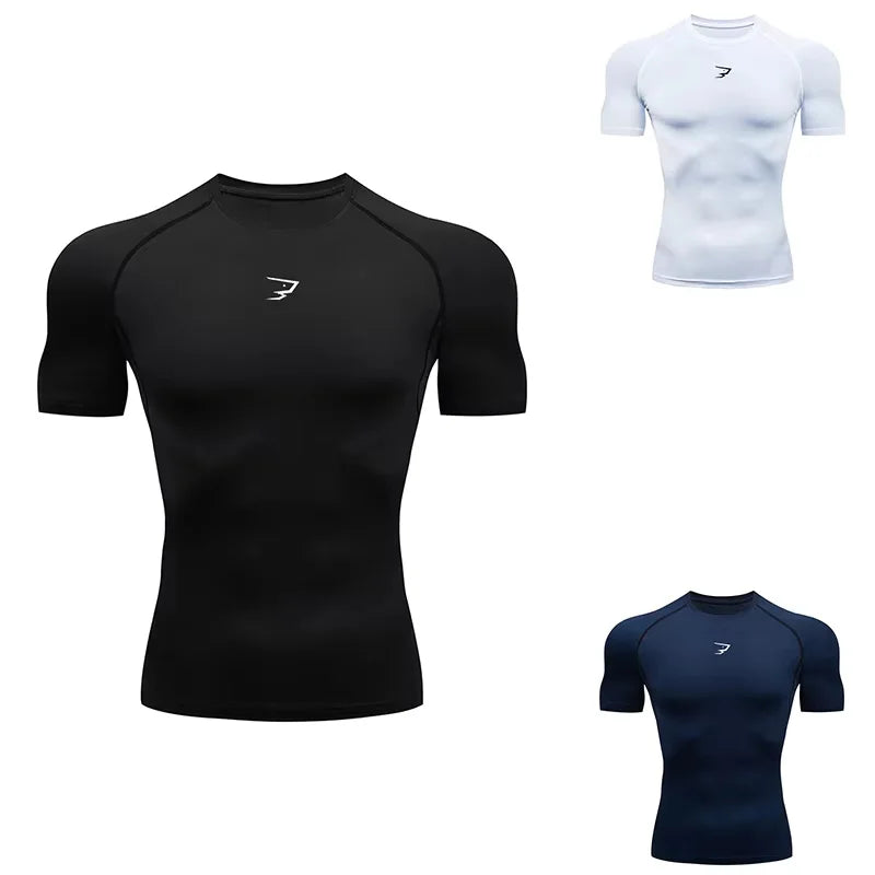 Men Running Compression  Short Sleeve Sport Tees Gym Fitness Sportshirts Male Jogging Tracksuit Homme Athletic Shirt Tops  902