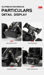 Oike RC-Car 1:16 Modell mit LED-Lichtern Funkferngesteuertes Offroad-Kletterfahrzeug Outdoor-Autos Drift-Rennspielzeug Jungen Geschenke