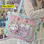 Neue Y2K Süße Japanische Ita Bag Lolita Mädchen Transparente Umhängetasche Große Kapazität Umhängetasche Lässige Tasche DIY Display Handtaschen