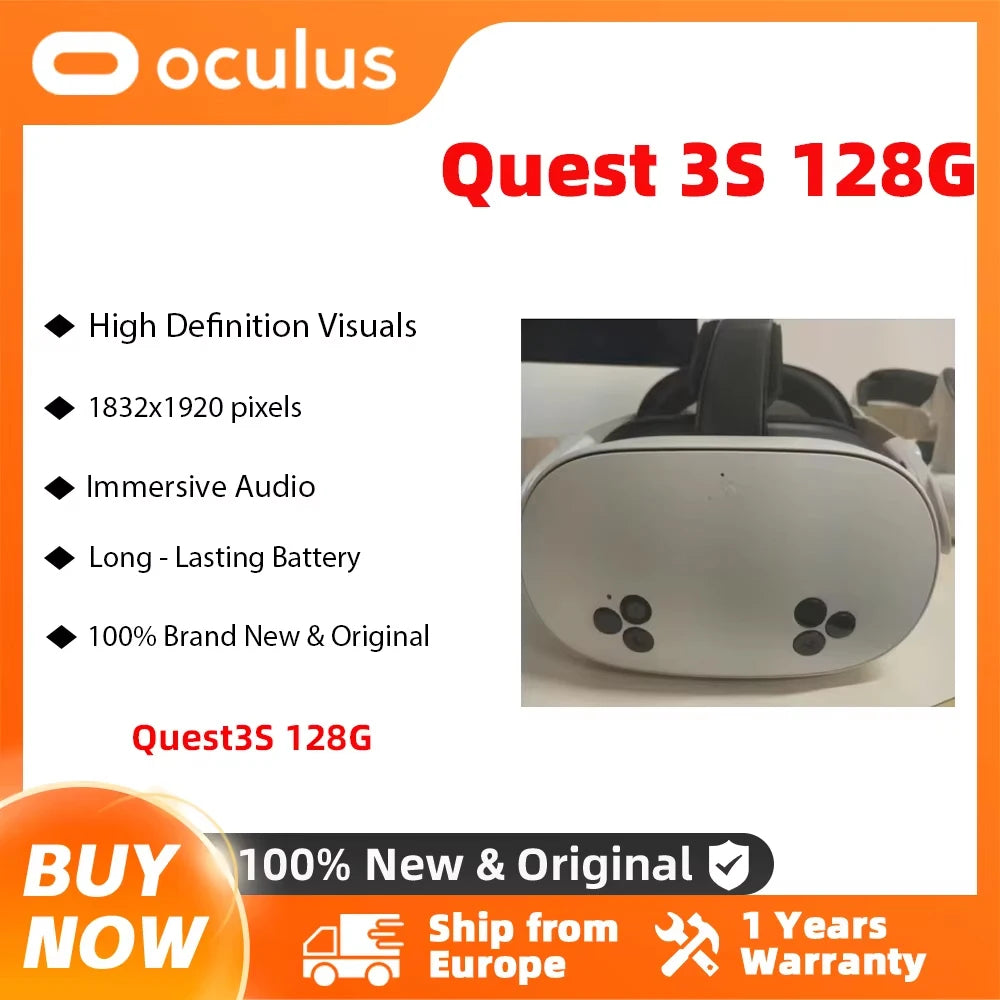 Oculus Quest3S 128G All-in-One VR-Brille Meta Quest3 VR Bewegungsgesteuerte intelligente Helm-Spielekonsole Quest3s 128G