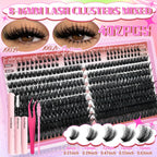 60/402PCS 100D Wimpernset mit unteren Wimpern, dick und angenehm zu tragen für den Alltag, Party, Hochzeit, Abend-Make-up, Wimpernverlängerungen