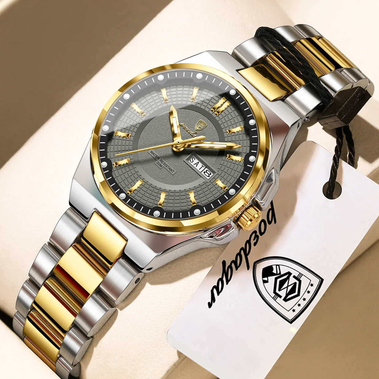 POEDAGAR Fashion Damen-Armbanduhr, Top Elegant, Woche, Datum, Damen-Uhr, Quarz, Edelstahl, Leuchtend, Wasserdicht, Damenuhren, Reloj Hauptbild