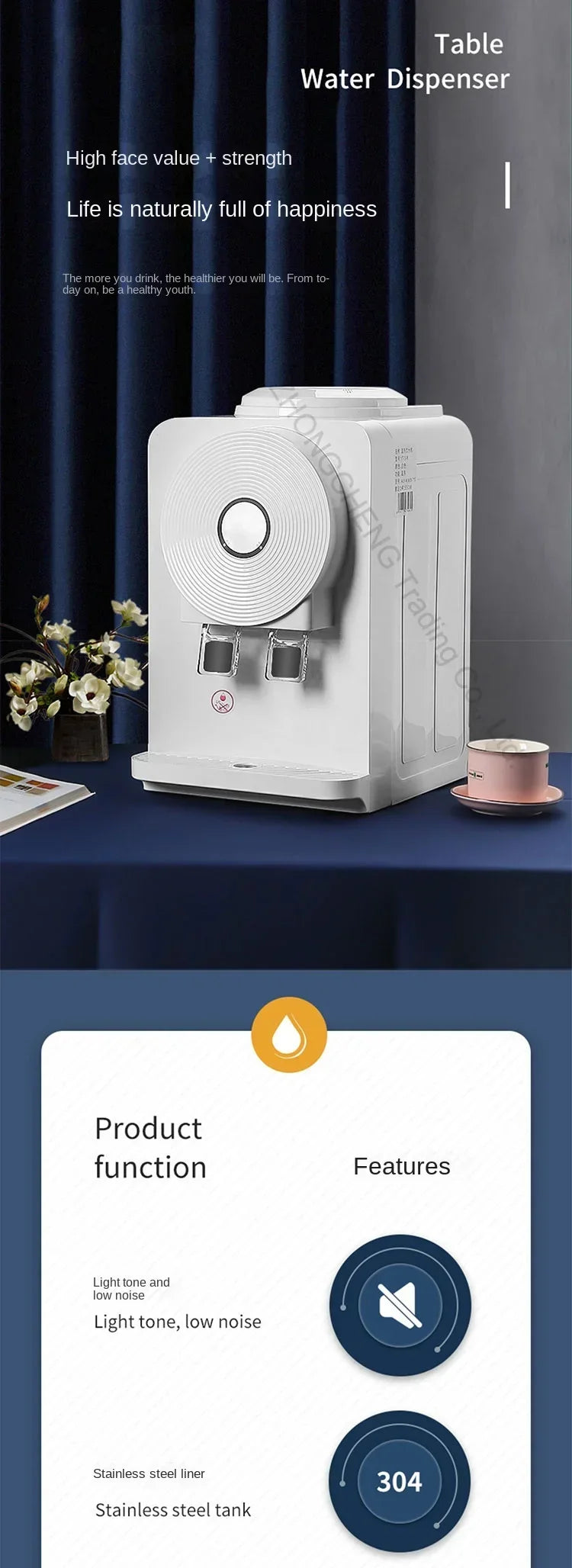 Tisch-Wasserspender Kleiner Haushaltsautomatischer Intelligenter Neuer Heizungs-Mini-Desktop für Büro und Wohnheim