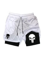 Print 2-in-1 Performance Shorts für Herren, athletische, schnell trocknende Shorts mit Handytasche, Sommer-Fitnessstudio-Workout-Laufshorts RL0302