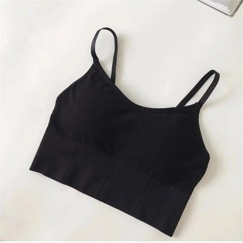 Sexy Damen Tops Rücken Kreuzgurt Tank Top Push Up Lauf Sport BH Atmungsaktiver Weicher Fitness Beauty Einfarbiger Yoga BH