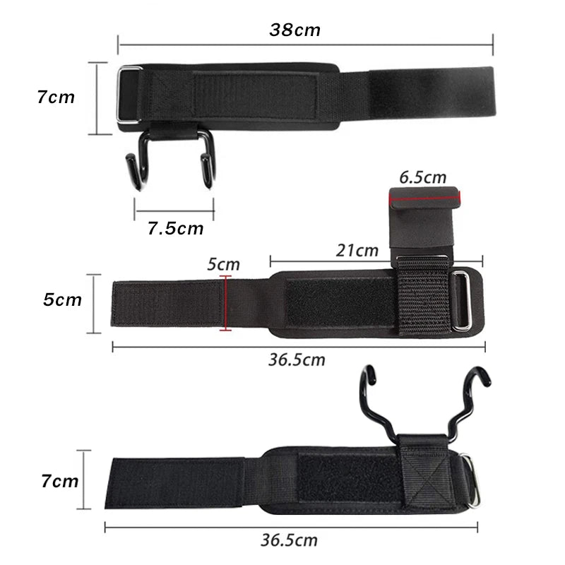 Weight Lifting Hook Grips With Wrist Wraps Hand-Bar Wrist Strap Gym Fitness Hook Weight Strap Pull-Ups Power Lifting Gloves Secondary image