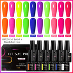 MEET ACROSS 12tlg/Set 7ml Macaron Gel Nagellack mit Box Semi-permanenter UV-Gel Soak Off Nail Art Kit Nagellack für Maniküre