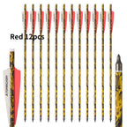 6/12/24 Stück 20'' Armbrustbolzen Carbonpfeil mit 4-Zoll-Feder ID7.6mm Outdoor Jagd Sport Praxis Armbrustpfeile