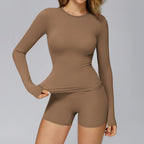 NCLAGEN Yoga-Shirts für Damen, Langarm, Winter, Fitness, Laufen, Gym-Kleidung, Workout, Dry Fit, atmungsaktiv, hochelastisches Sport-Oberteil