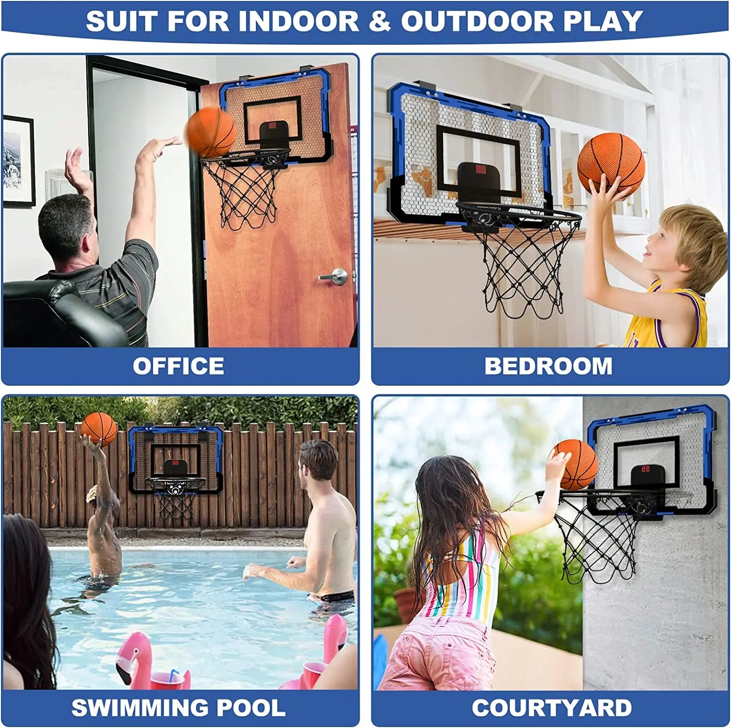 Ring Basketballkorb Wandmontiertes Indoor-Trainings-Kinder-Basketballspielzeug Mini-Basketballkorb-Set für Kinder-Outdoor-Spiele