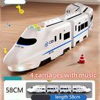 Kinder DIY Simulation Hochgeschwindigkeitszug Spielzeugauto Elektrische Sound-Licht Modellbahn Lernspielzeug für Jungen Mädchen Geschenk