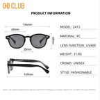O-Q CLUB Retro Runde Herrensonnenbrille Damen Sonnenbrille Frau UV400 Lunette Zonnebril Dames Polarisierte Gläser Mann Brille Vintage