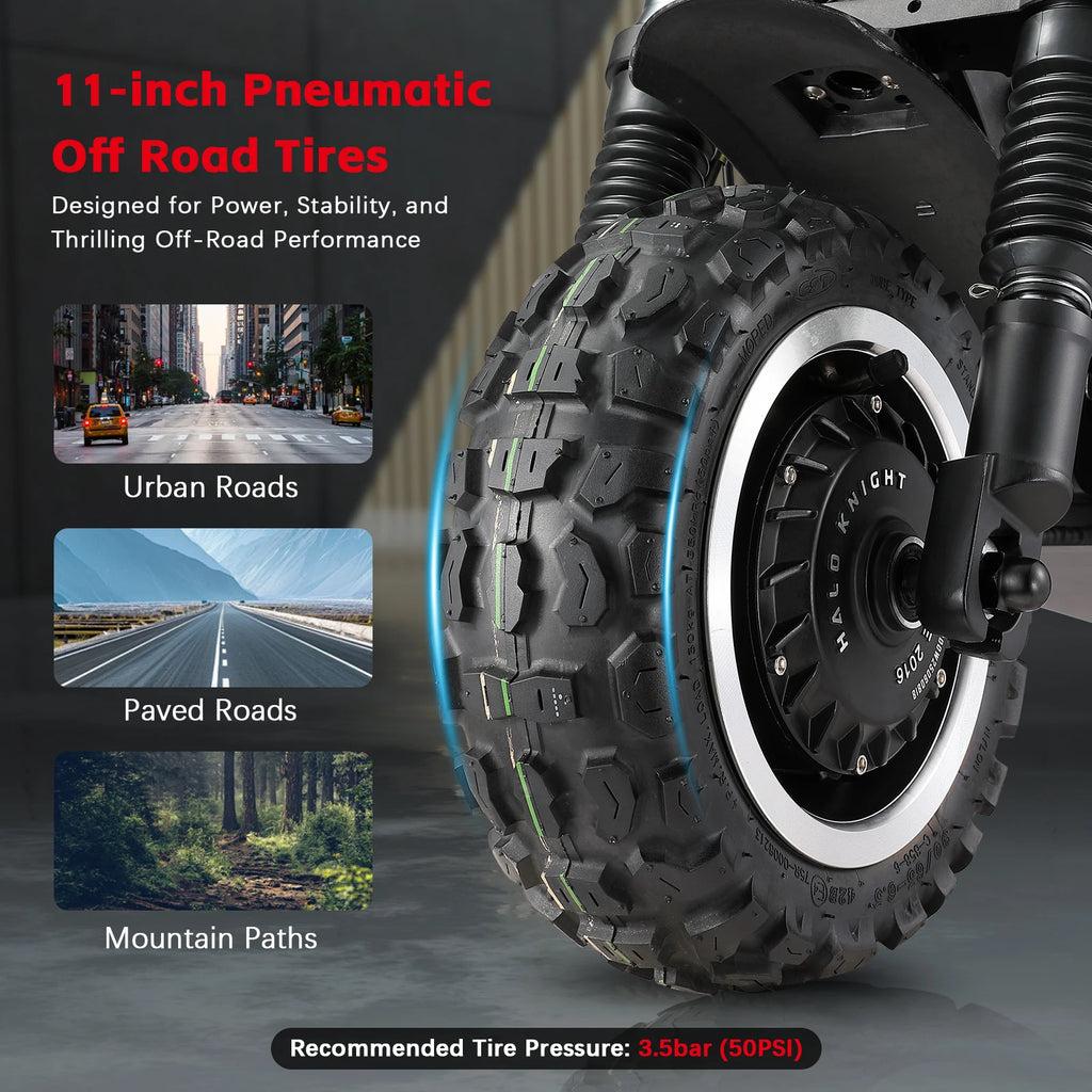 Neuer HALO KNIGHT T107Pro Smart E-Scooter für Erwachsene, großes Display, 60V 38.4Ah Akku, 3000W Dualmotor, 95KM/H Leistungsstarker Elektroroller