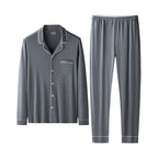 Herren Pyjama Set weiter Schnitt Weiche Lyocell-Baumwollmischung Schlafanzug Atmungsaktive Homewear Gemütlicher bequemer Pyjama