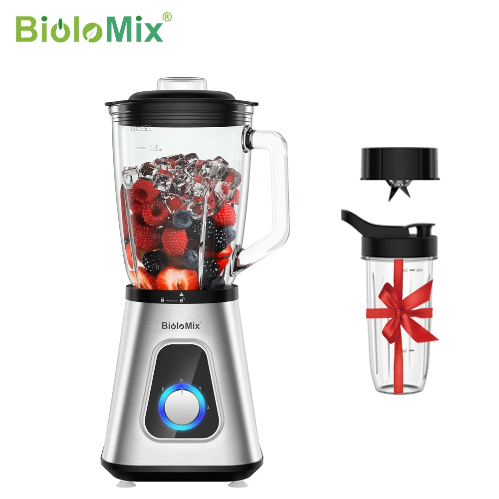 BioloMix Professional 1300W Standmixer mit 1,5L BPA-freiem Glaskrug, perfekt für gefrorene Smoothies und hausgemachte Saucen Hauptbild