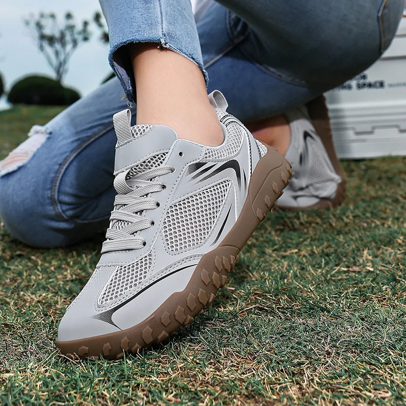 Unisex Wide Width Hiking Shoes Breathable Mesh Outdoor Trekking Sneakers Anti Slip Rubber Sole Walking Trainers Summer Autumn