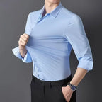 Premium Herren Ultra-Stretch Hemd – Hochwertiges seidiges Business Hemd mit langen Ärmeln für den Business- und Freizeitbereich