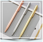 20-200 Stifte Neu Schlanke Metall-Kugelschreiber Roségold Benutzerdefiniertes Logo Werbung Schriftzug Gravierter Name Schul-Bürobedarf Geschenke