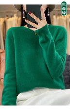 100 % Merinowolle Pullover Damen O-Ausschnitt Kaschmir Strickwaren Female Pullover Herbst Winter Freizeit Oberteile Einfarbig Weiche Kleidung