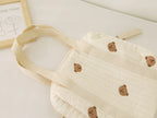 Cute Bear Baby Stroller Nappy Bag Korea Embroidery Cotton Mommy Bag Soft Maternity Shoulder Pack Portable Baby Diaper Organizer