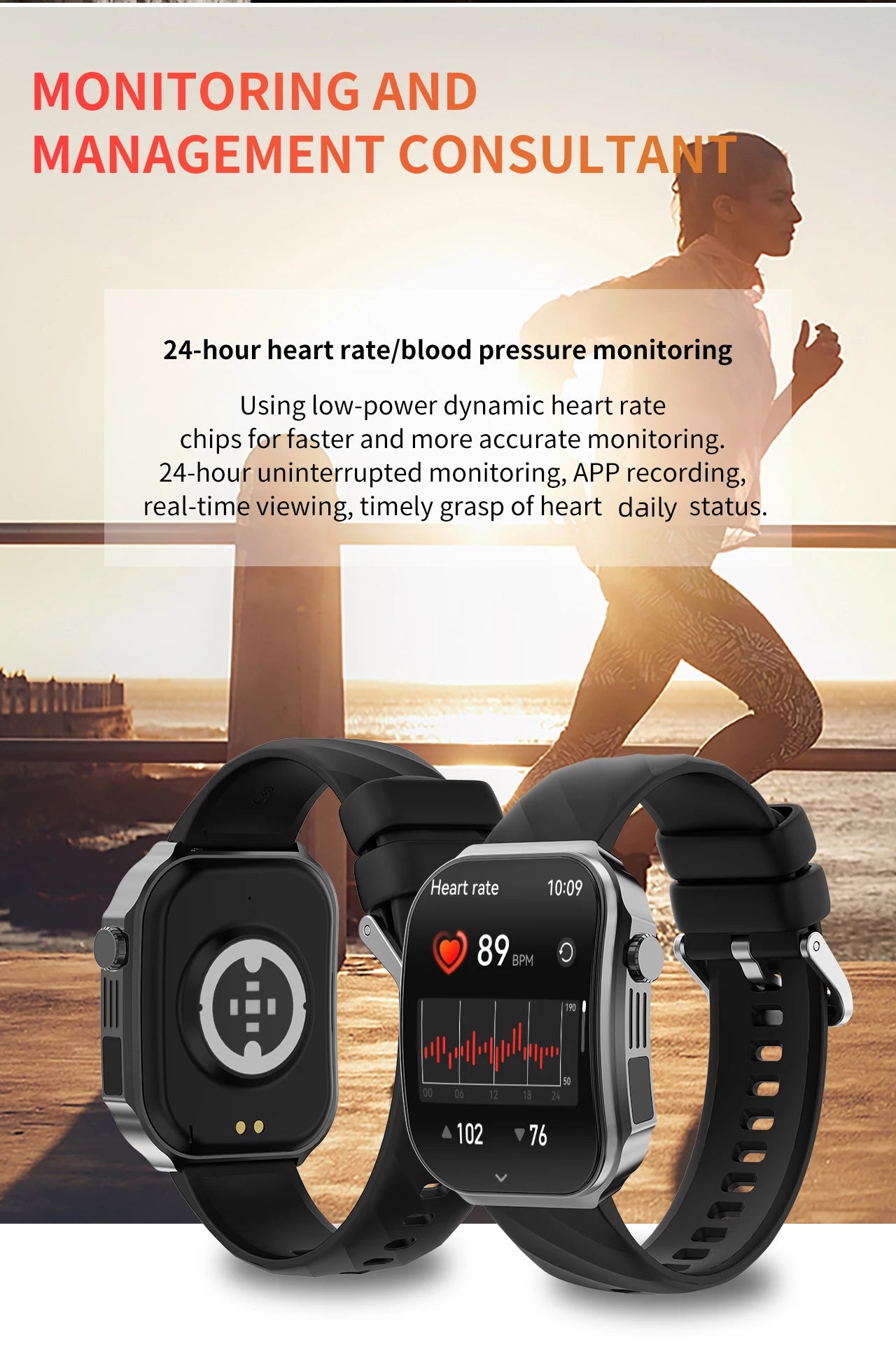 LIGE Neue 2,2-Zoll 3D Gebogenes Display Smartwatch Mit LED-Licht Thermometer Gesundheitsmonitor Smartwatch BT Anruf Sport Fitness Uhr