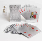 Brandneues 54-teiliges schwarz-goldenes Plastik-Spielkarten-Foliensatz Poker Magic Tool Party Tabletop Spiel