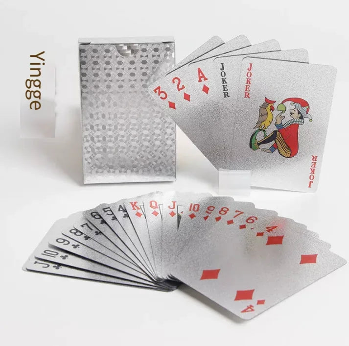 Brandneues 54-teiliges schwarz-goldenes Plastik-Spielkarten-Foliensatz Poker Magic Tool Party Tabletop Spiel