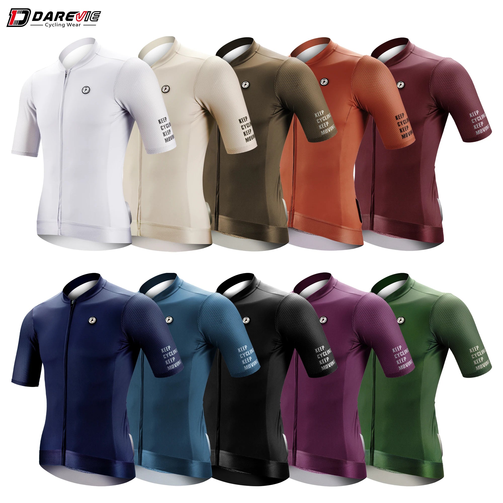 DAREVIE Radtrikot SPF 50 UV-Schutz Trainingsniveau Slim Fit Kleine Größe Herren Damen Mann Fahrradtrikot Radsport-Trikot Hauptbild