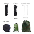 260x140cm Camping Hängematte Doppelgröße Fallschirm mit Moskitonetz Regenschutz Tarp Leicht für Wandern Reisen