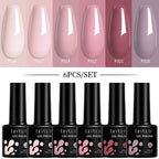 LILYCUTE 7ML 6PCS Neon Gel Nagellack Set fluoreszierend Farbwechsel Semi Permanent Soak Off Maniküre-Kit Nail Art Gel