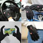Winter Fahrradhandschuhe Herren Damen Motorrad Fleece Sport Reißverschluss Herbst Touchscreen Warm Wasserabweisend Winddicht Rutschfest Handschuh