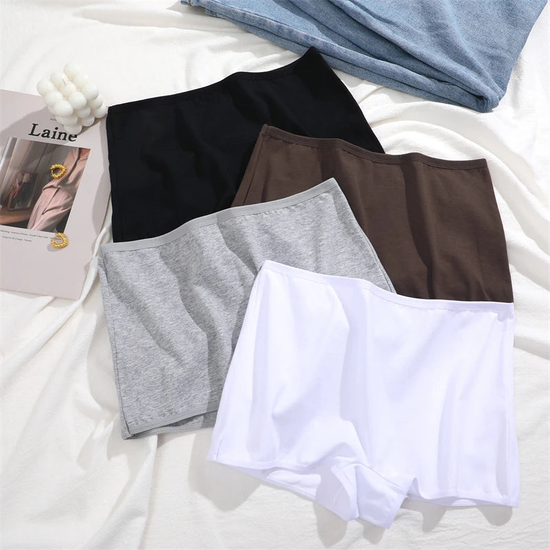 FINETOO 3er-Pack Damen Baumwoll-Boyshorts Atmungsaktive Low-Waist Unifarben Unterwäsche Damen Legere Sport Boxershorts Unterhosen