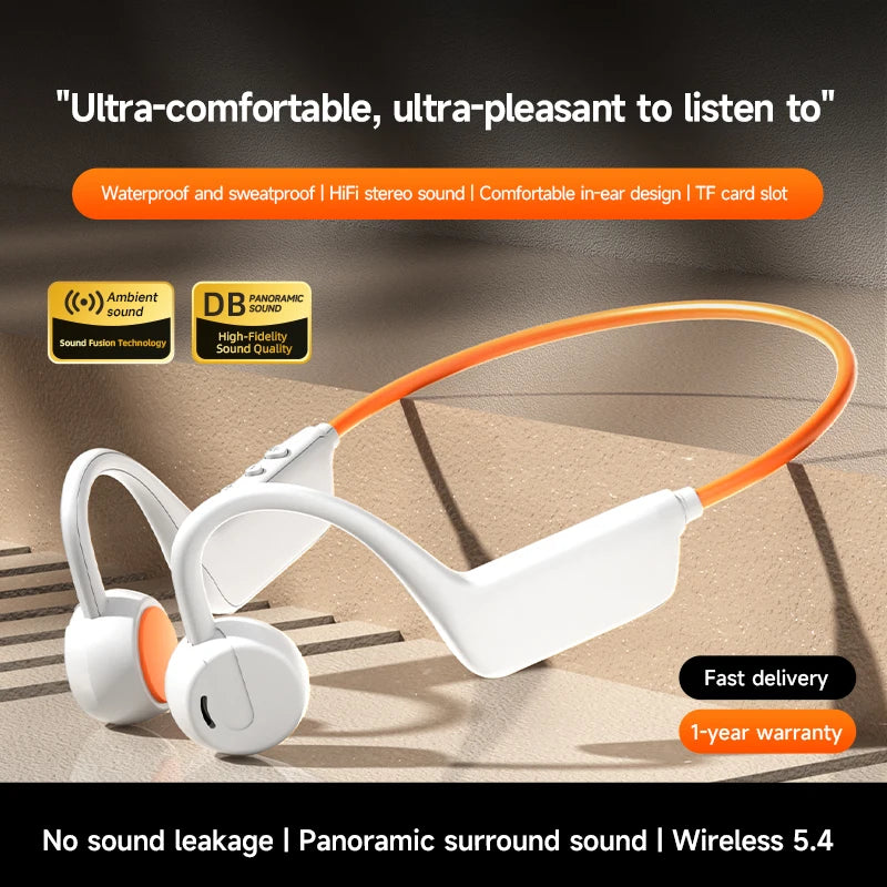 OnePlus Knochenschall-Headset Sportkopfhörer IPX8 wasserdicht Bluetooth 5.4 kabellose Kopfhörer Freisprechfunktion mit Mikrofon für Sport