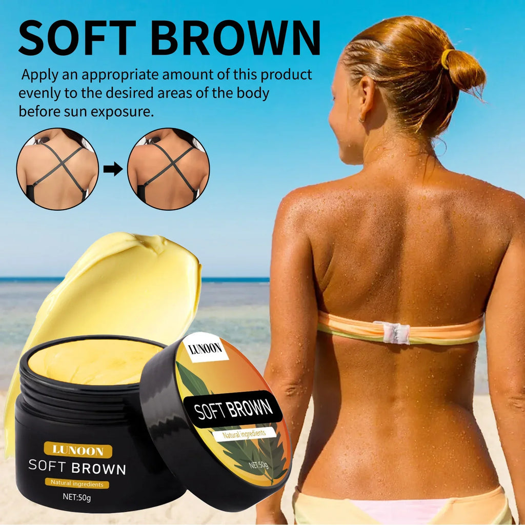 Bräunungscreme mit Sonnenschutz, lang anhaltender Bronzer für Gesicht und Körper, pflegende Formel erzeugt einen natürlichen Verdunkelungseffekt.