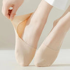 5 Paar Damen Socken Atmungsaktive Unsichtbare Silikon Anti-Rutsch Einfarbige Bootssocken Bequeme Hochwertige No-Show Socken Ultra-dünn
