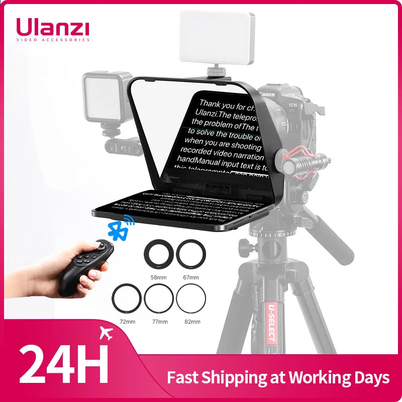 Ulanzi RT02 Universal-Teleprompter Prompter DSLR-Kamera Smartphone Tablet Laptop-Teleprompter Live-Streaming Videoaufnahme
