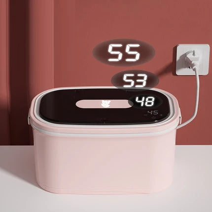 DMWD Haushalt Feuchttücherwärmer Elektrischer Baby-Feuchttuchwärmer Tragbare Heizbox Feuchttuchspender Thermostat 45–55 ℃ 220