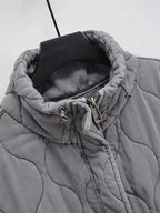 Herbst Winter Damen Stehkragen Leichte Ärmellose Baumwollweste Damen Taschendekoration Tanktop