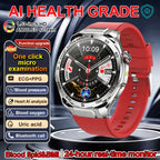 EKG High-End Gesundheits-Smartwatch Herren Blutdruck Lipide Blutsauerstoff Körperanalyse Harnsäure Gesundheitstracker Smartwatch Herren Damen
