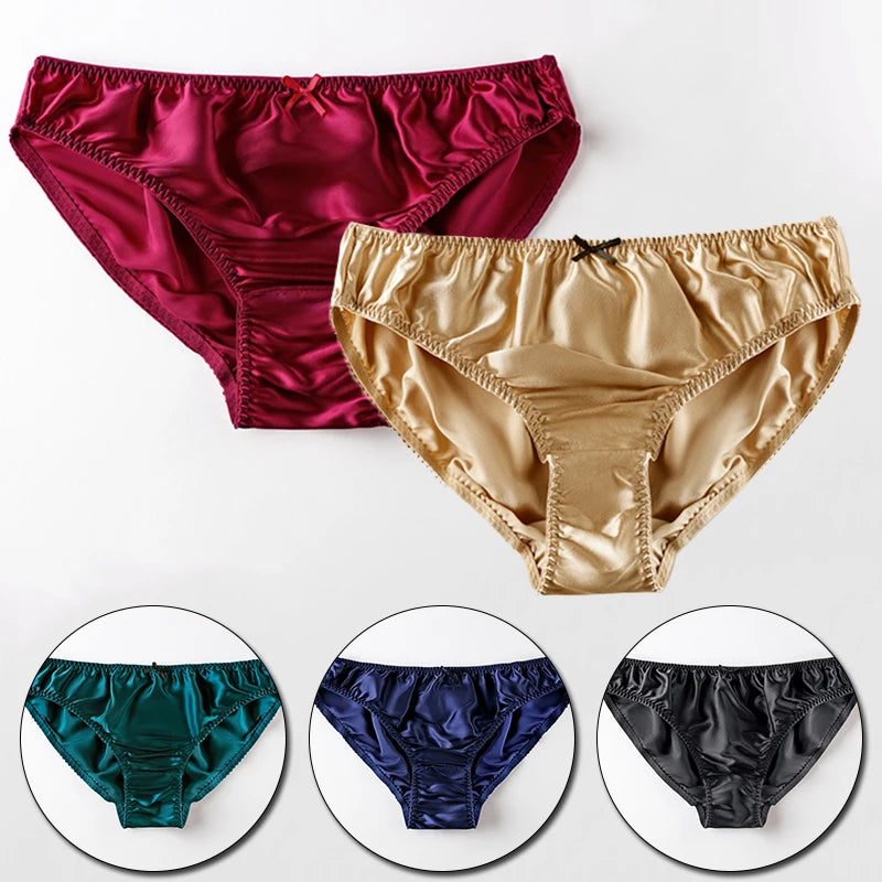 Damen 100% Maulbeerseide seidiger Slip Mode Spitze Brief Große Größe Bequeme Atmungsaktive Einfarbige Dessous Nahtlose Unterwäsche