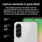 Samsung Galaxy A56 5G Smartphone 6,7 Zoll Super AMOLED Display 120Hz Bildwiederholfrequenz 50MP Rückkamera 5000mAh Akku 8GB 256GB
