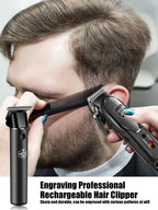 hiena Haarschneidemaschinen-Set für Herren Elektrorasierer Haartrimmer Professionelle Schneidemaschine Haartrimmer mit LCD-Digitalanzeige