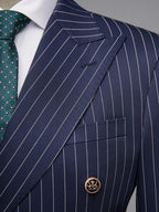 Herrenanzüge Herren Zweiteiliger Anzug Zweireihig Herren Modisches und Slim-fit Design Bräutigam Hochzeitsanzug Lässiger gestreifter Stoff