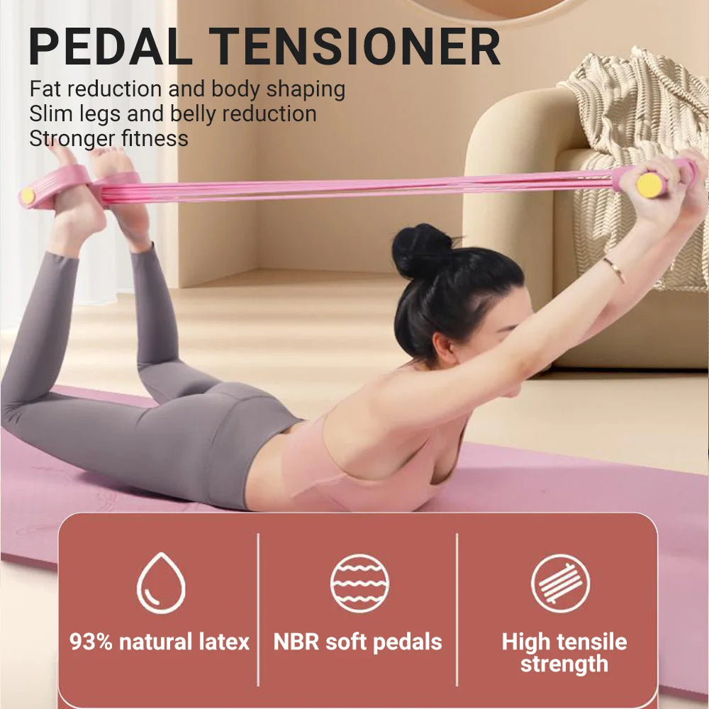 6-Strang Widerstandsband Multifunktions-Zugseil Fitnessbänder 6-Strang elastischer Yoga-Pedal-Expander für Sportübungen im Fitnessstudio