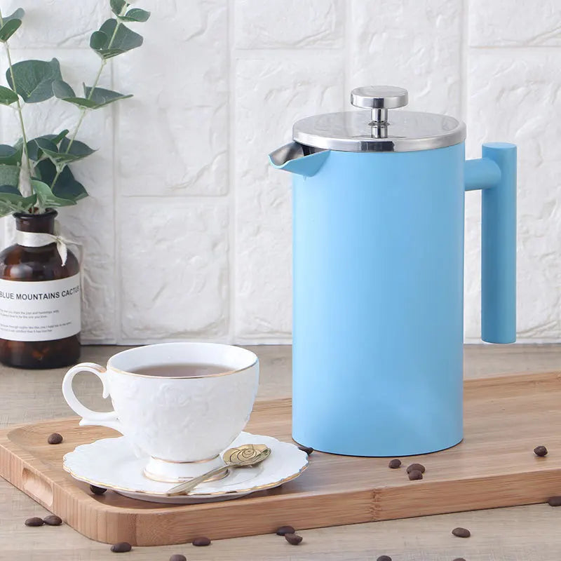 1.5L Coffee Maker French Press Stainless Steel Espresso Coffee Machine French Press Double-Wall Insulated Coffee Tea Maker Pot