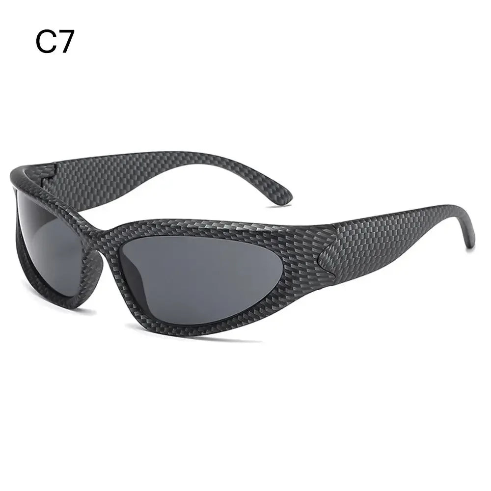 Neue Y2K Randlose Punk-Sonnenbrille Goggle Damen Herren Luxusmarke Wrap Around Sonnenbrille Fünf Sterne Eyewear Sport One Piece Shades
